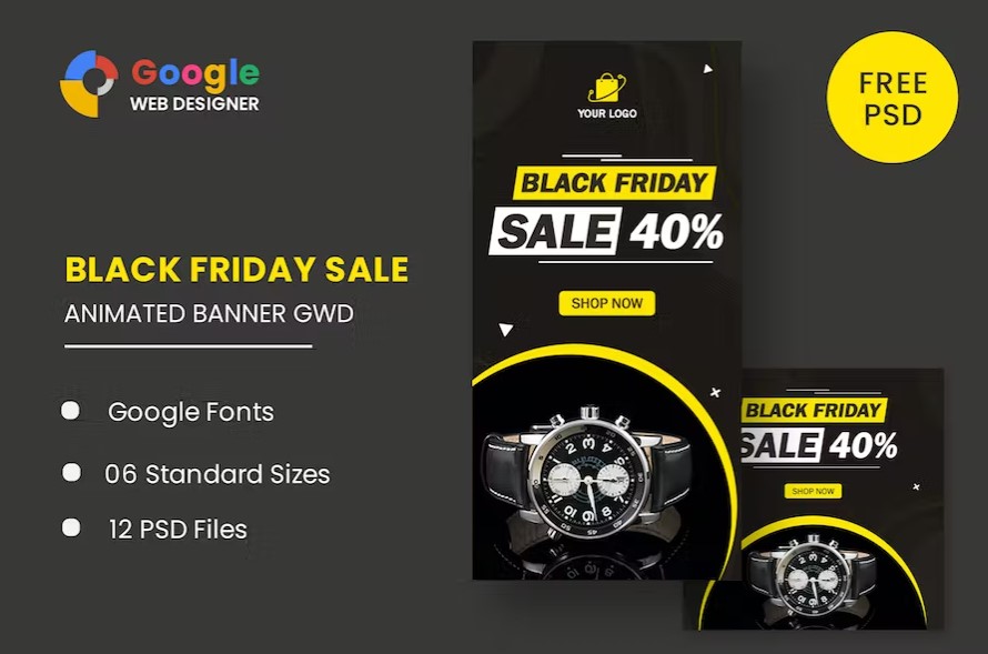 Black Friday Sale Watch HTML5 Banner Ads GWD