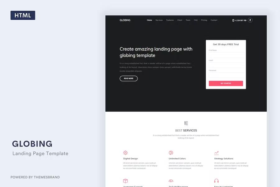 Globing - Svelte Landing Page Template