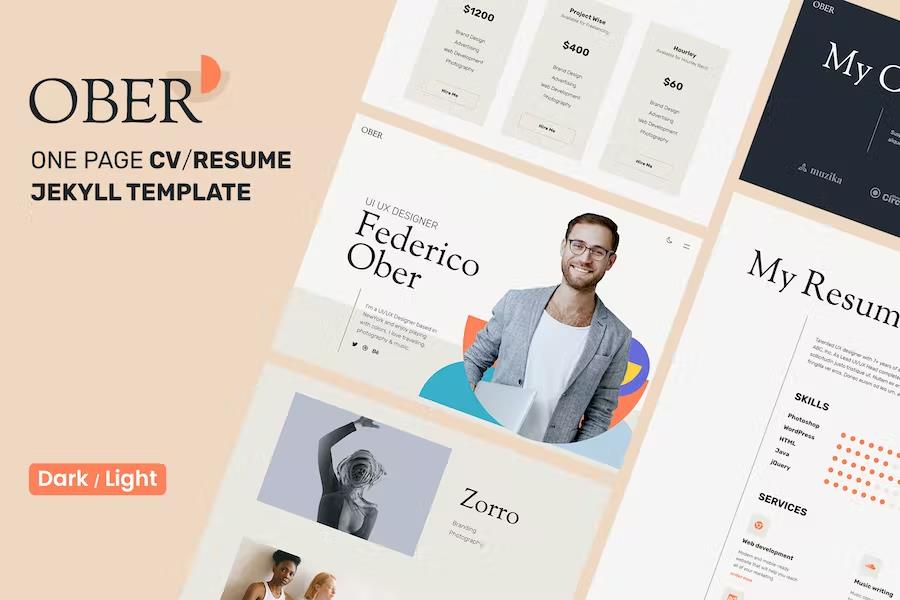 OBER - CV Resume & Personal Portfolio Template