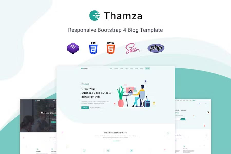 Thamza - React Js Landing Page Template