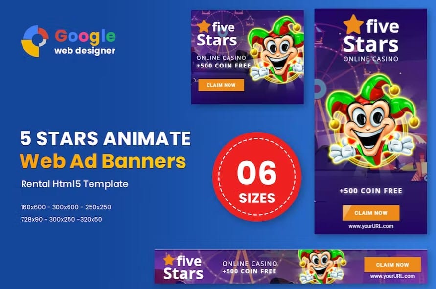 5 Stars HTML5 Animate Banner Ads
