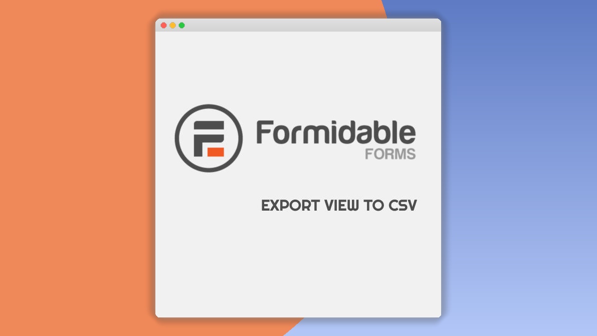 Formidable Export View to CSV