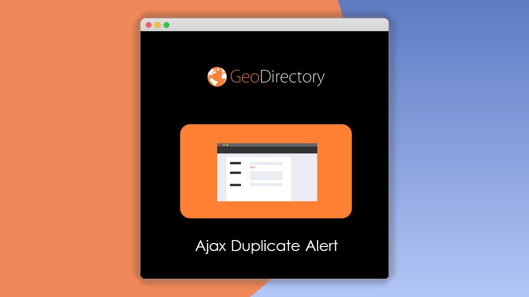 GeoDirectory Ajax Duplicate Alert