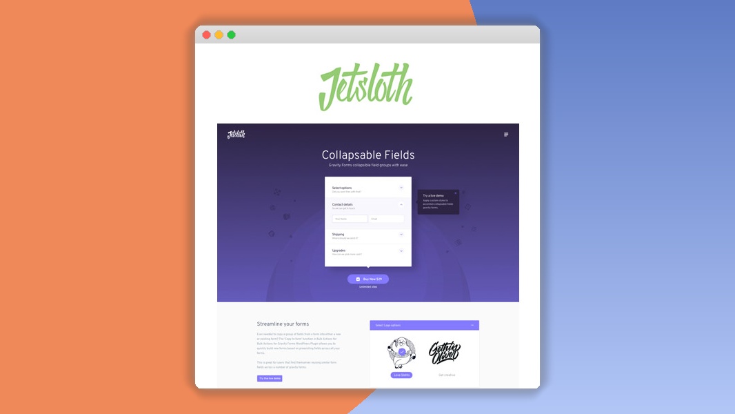 Jetsloth – Gravity Forms Collapsible Sections