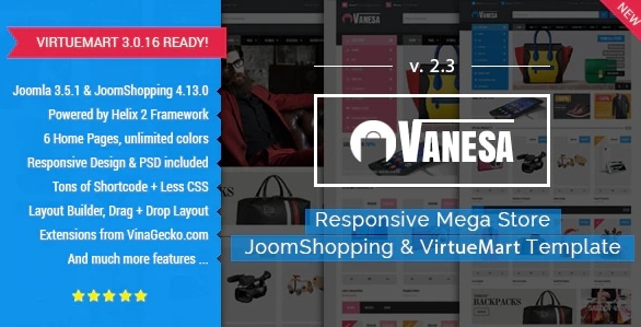 Vanesa - Mega Store Responsive Joomla Template