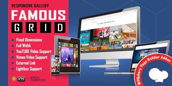 Famous - Responsive Image & Video Grid Gallery for WPBakery
