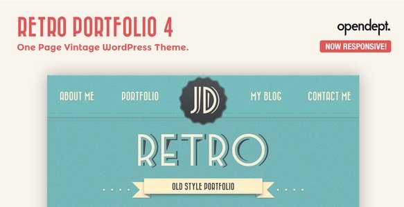 Retro Portfolio - One Page Vintage WordPress Theme