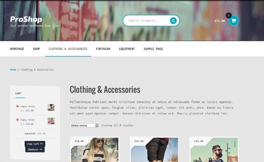 WooThemes Proshop Storefront WooCommerce Theme