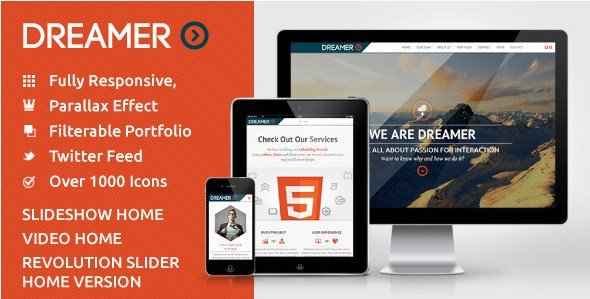 Dreamer - Photo & Video Parallax WordPress Theme
