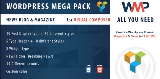 Wordpress Mega Pack for Visual composer