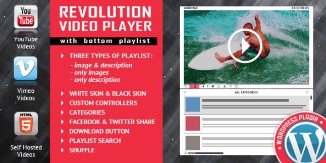 Revolution Video Player With Bottom Playlist