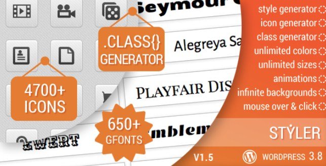 Styler - Icons Fonts and CSS Generator for WP