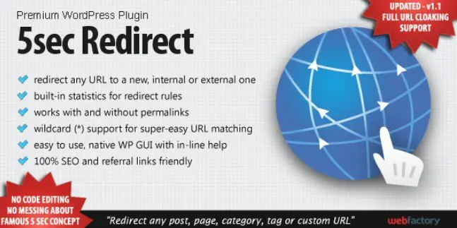 5sec Redirect Wordpress Plugin