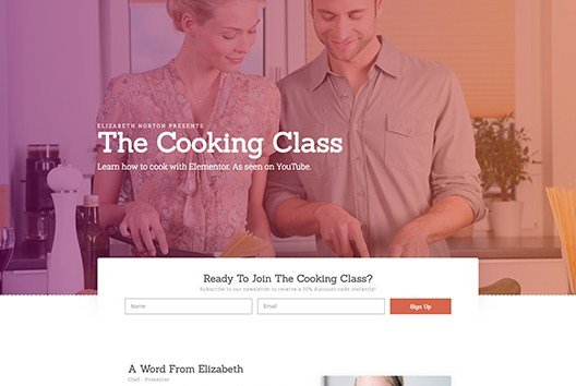 Elementorism Elizabeth Landing Page