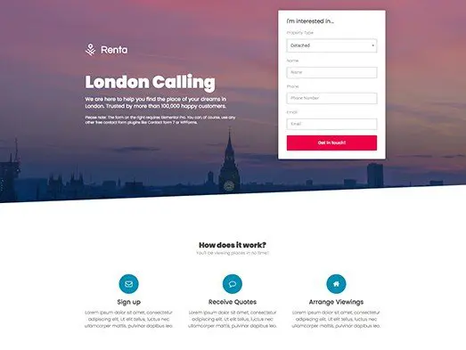 Elementorism London Landing Page