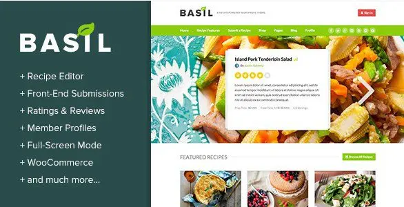 Basil Recipes - A Recipe-Powered WordPress Theme