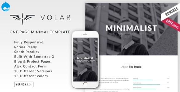 Volar - One Page Minimal Parallax Drupal Theme