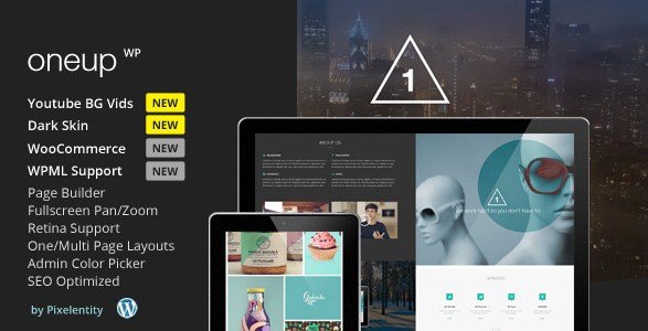 OneUp - One Page Parallax Retina WordPress Theme