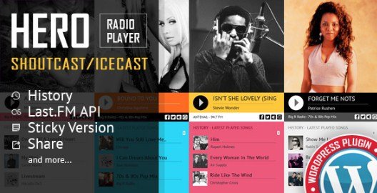 Hero - Shoutcast and Icecast Radio Player With History Plugin