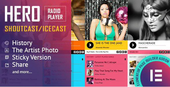 Hero - Shoutcast Icecast Radio Player Elementor Widget