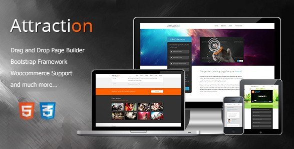 Attraction - Responsive WordPress Landing Page Theme