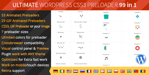 Ultimate WordPress Preloader - 99 CSS3 Preloaders