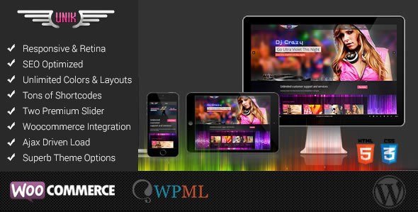 UNIK - Universal Music Responsive WordPress Theme