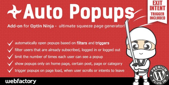 Auto Popups add-on for OptIn Ninja