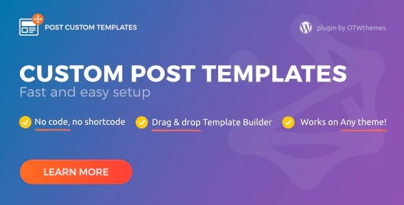 Post Custom Templates Pro - WordPress plugin