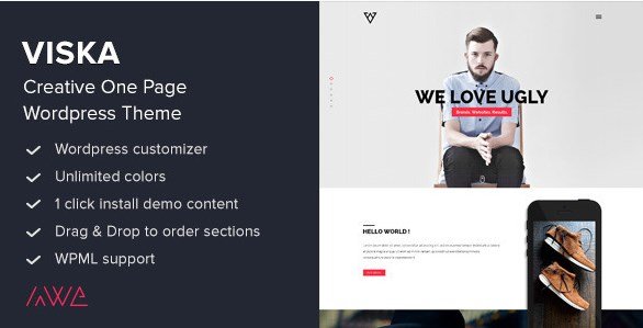 Viska - Creative One Page WordPress Theme