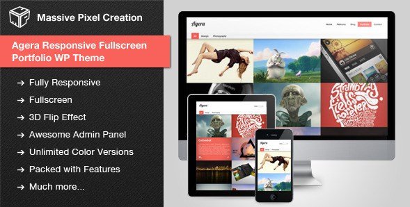 Agera Responsive Fullscreen Portfolio WP Theme
