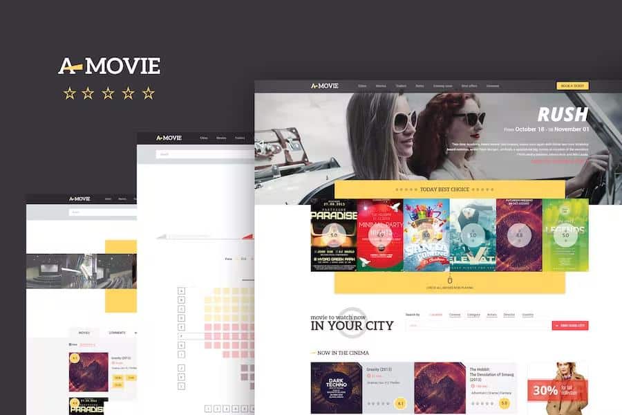 A.Movie - Cinema Movie HTML LESS Template