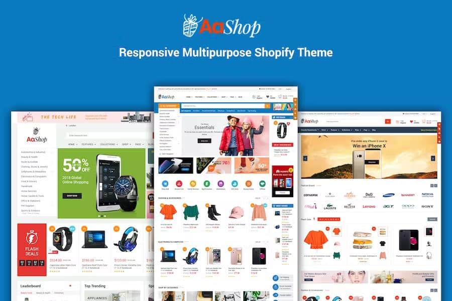 AaShop - Responsive & Multipurpose Sectioned Bootstrap 4 Shopify Theme