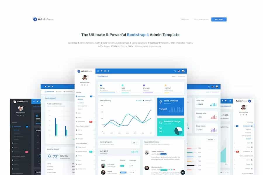Admin Press - Ultimate & Powerful Bootstrap 4 Dashboard Template