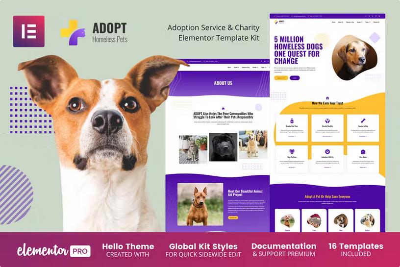 Adopt - Adoption Service & Charity Elementor Template Kit