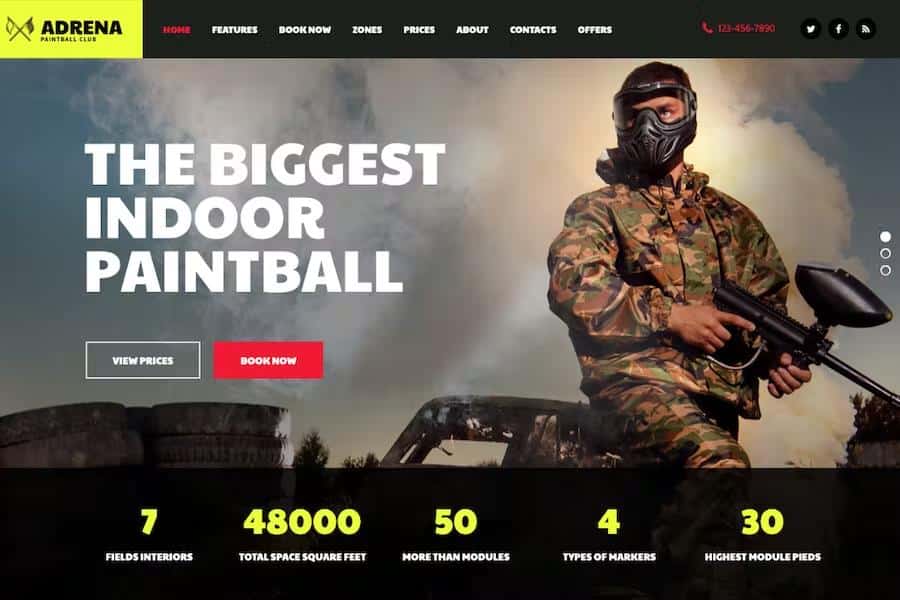 Adrena - Airsoft Club & Paintball WordPress Theme