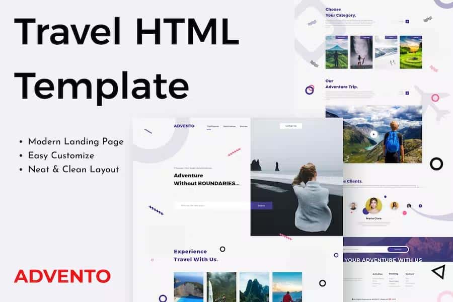 Advento - Travel One Page HTML
