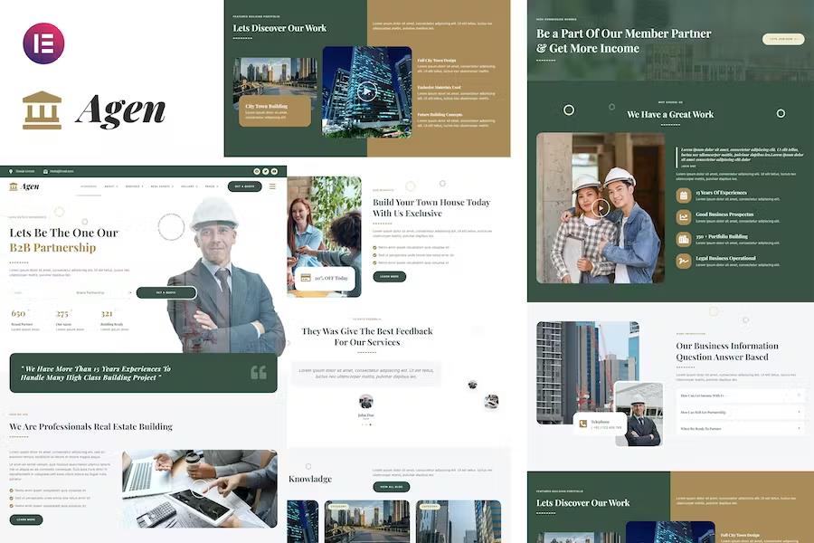 Preview image for Agen - Real Estate & Property Developer Elementor Template Kit