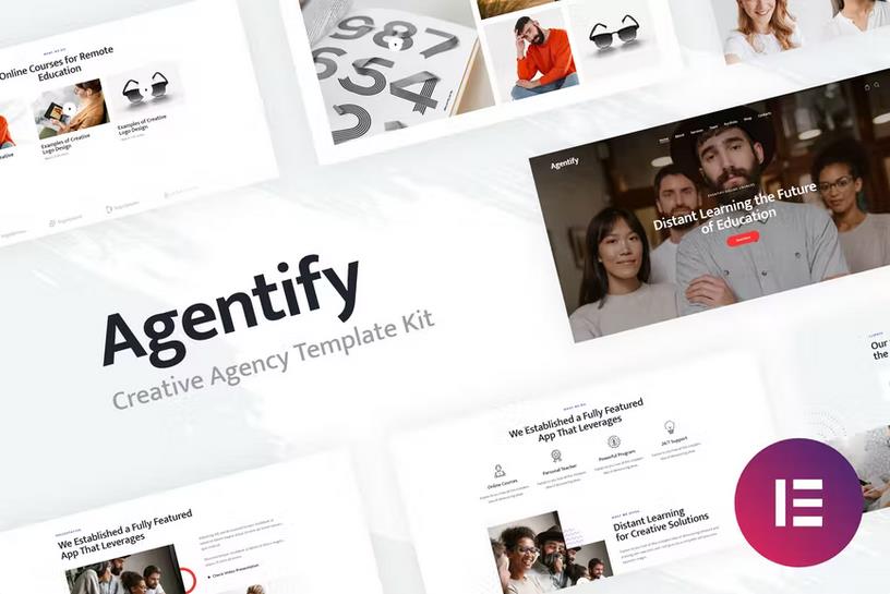 Agentify | Personal Portfolio for Creatives Elementor Template Kit product preview