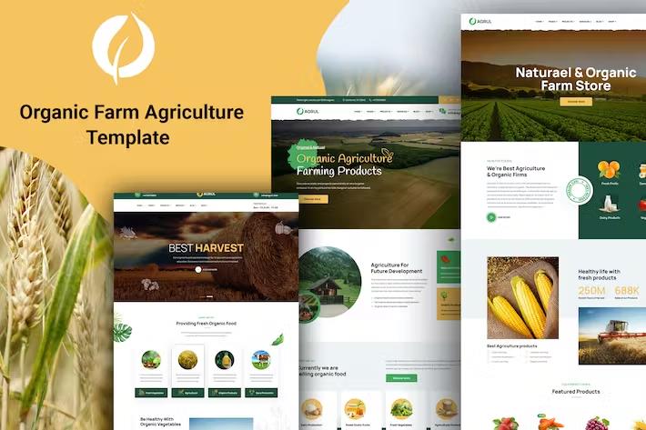 Agrul - Organic Farm Agriculture Template listing image
