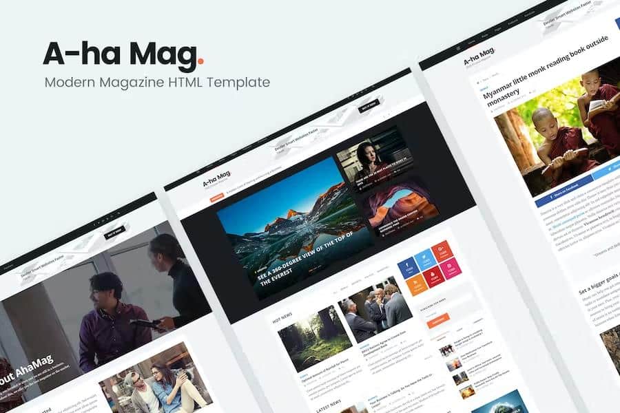 AhaMag - Modern Magazine HTML Template