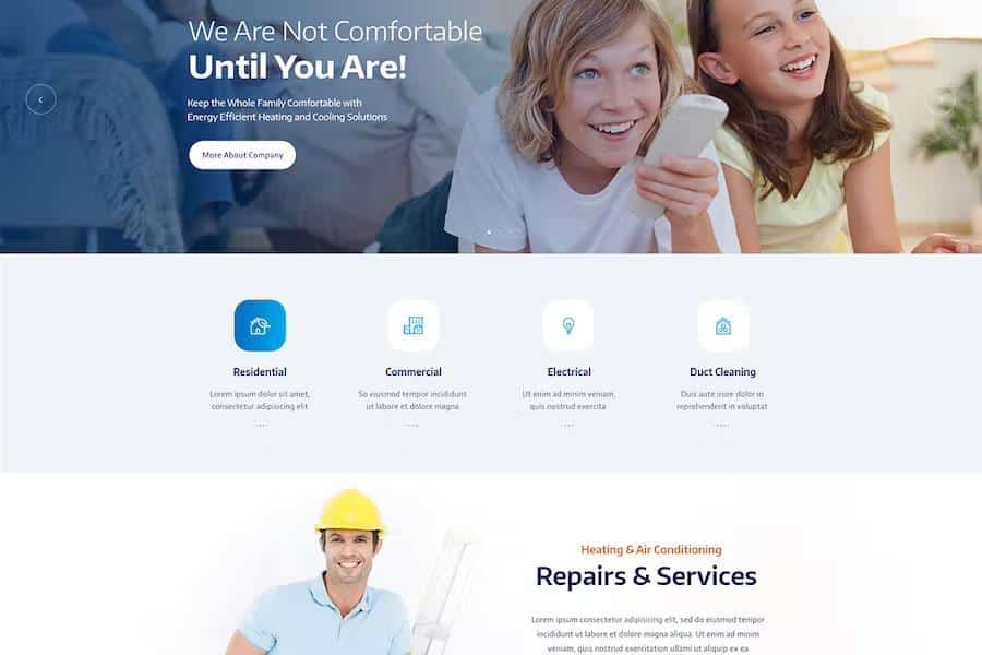 Air Supply - Conditioning Company and Heating Services WordPress Theme + RTL