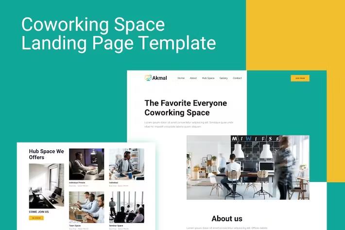 Product preview supplied for Akmal - Coworking Space Landing Page Template