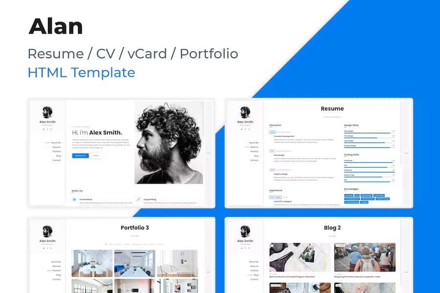 Alan - Resume CV vCard & Portfolio Template