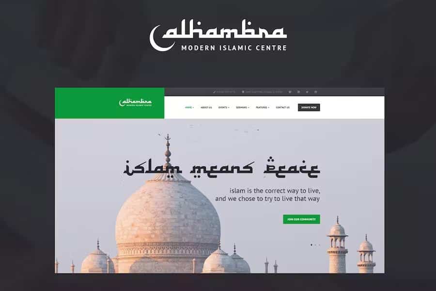 Alhambra - Mosque & Islamic Centre Church WordPress Theme + RTL