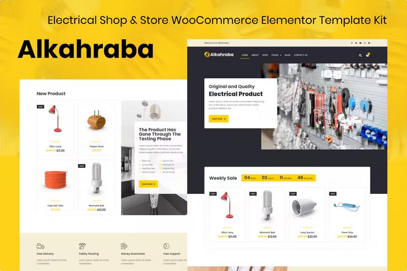 Preview image for Alkahraba - Electrical Shop & Store WooCommerce Elementor Template Kit