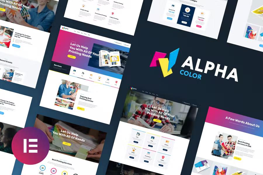 AlphaColor - Design & Printing Elementor Template Kit