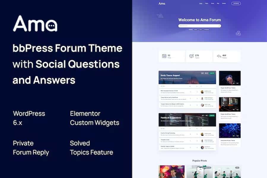 AMA - WordPress bbPress Forum Theme with Social Questions and Answers
