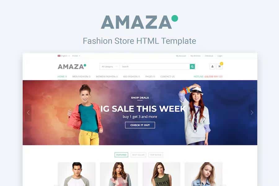 Amaza - Fashion Store HTML Template