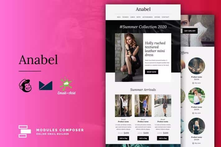 Anabel - E-commerce Responsive Email for Fashion & Accessories with Online Builder